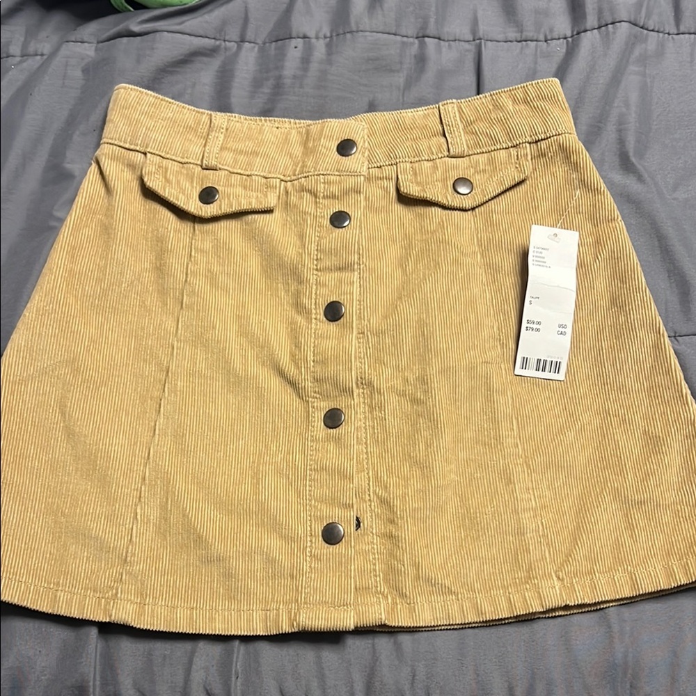 Urban Outfitters Tan Cargo A-Line Mini Skirt